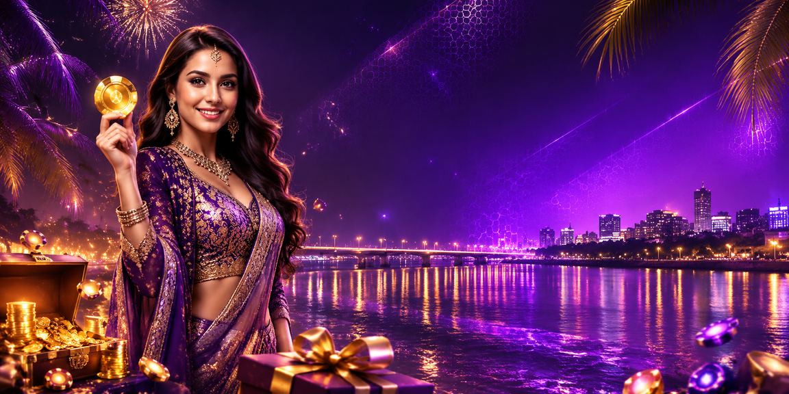 Ahmedabad riverfront with casino mobile app branding